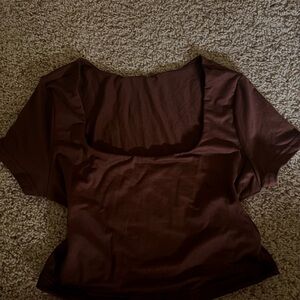 SHEIN Brown Fitted Blouse